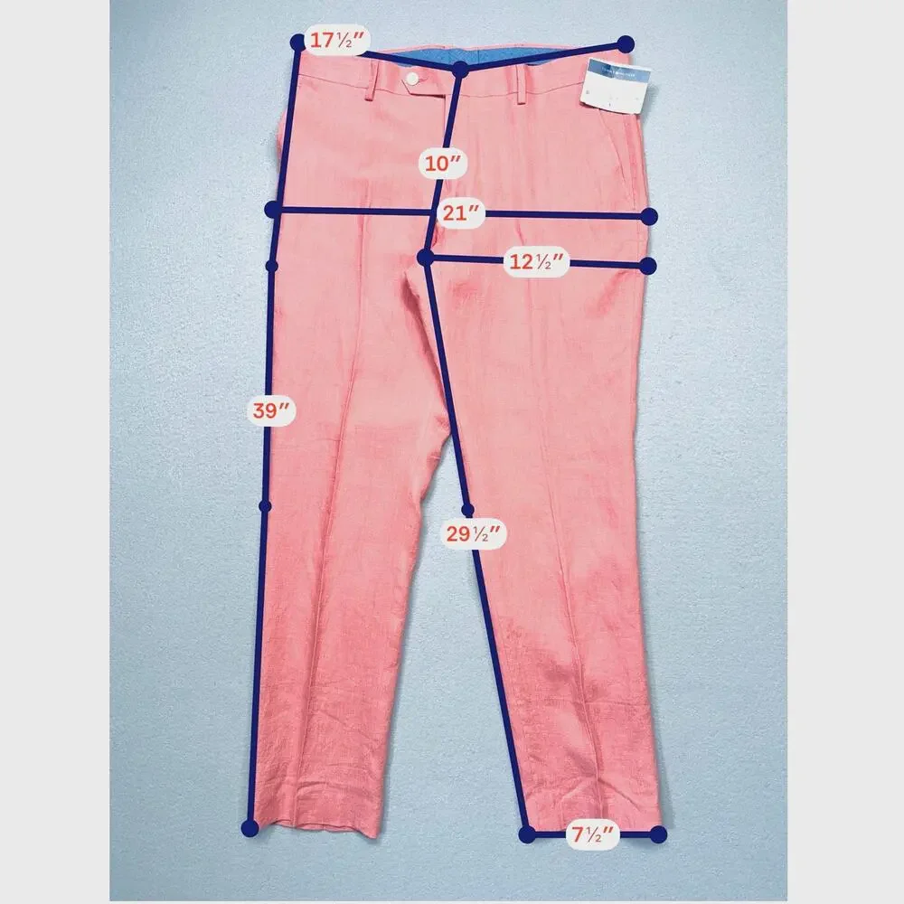Tommy Hilfiger Modern Fit Linen Men's Suit Pants light red, 34x30 $125